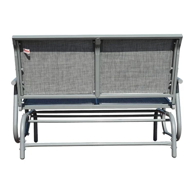 GOLDSUN Alloy Steel Weather Resisting Outdoor 2 Person Swinging Rocking Glider Bench Chair Loveseat For Patio, Garden, Deck, Or Swimming Pool, Gray 2 GOLDSUN Alloy Steel Weather Resisting Outdoor 2 Person Swinging Rocking Glider Bench Chair Loveseat For Patio, Garden, Deck, Or Swimming Pool, Gray - Image 2