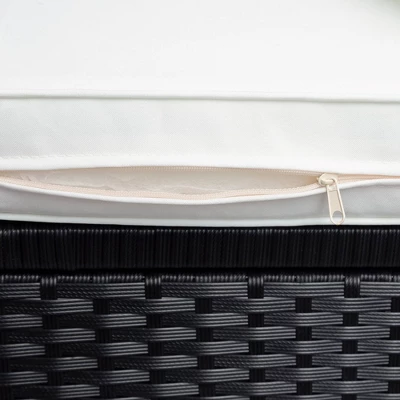 9pc Wicker Patio Set With Cushions - Black/Beige - GODEER 14 9pc Wicker Patio Set With Cushions - Black/Beige - GODEER - Image 14