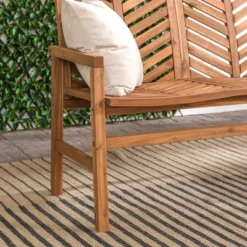 Slatted Chevron Acacia Wood Patio Loveseat – Saracina Home -Crosley Sales Store GUEST f701a10c e9a5 43fa 9074 adfb36c6efe7