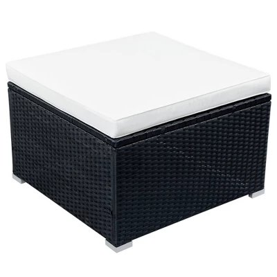 9pc Wicker Patio Set With Cushions - Black/Beige - GODEER 8 9pc Wicker Patio Set With Cushions - Black/Beige - GODEER - Image 8