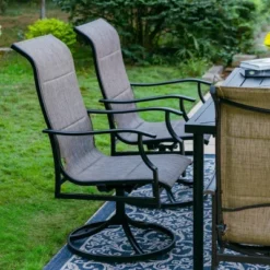 7pc Outdoor Dining Set With With Padded Sling Chairs & Metal Rectangle Table With Umbrella Hole - Captiva Designs -Crosley Sales Store GUEST f8a44b48 3442 4ce7 b513 1f2df04c3112