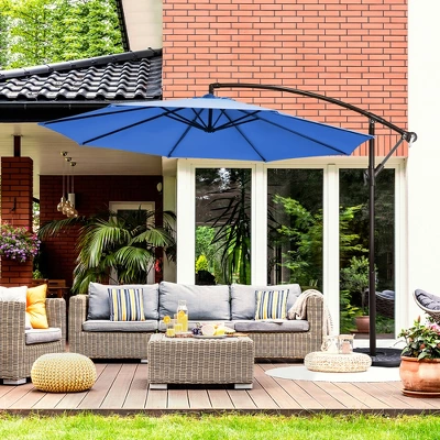Costway 10FT Patio Offset Hanging Umbrella Easy Tilt Adjustment 8 Ribs Backyard BurgundyBeigeTanBlue 12 Costway 10FT Patio Offset Hanging Umbrella Easy Tilt Adjustment 8 Ribs Backyard BurgundyBeigeTanBlue - Image 12