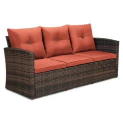 6pc Wicker Outdoor Conversation Set With Cushions - Orange - EDYO LIVING -Crosley Sales Store GUEST f9909a1c e35f 4e9b a540 2c2e760d5f70