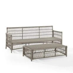 2pc Thatcher Outdoor Steel Conversation Set Creme/Driftwood - Crosley -Crosley Sales Store GUEST faf65be5 6668 4706 bea6 2f51dff4b0ff