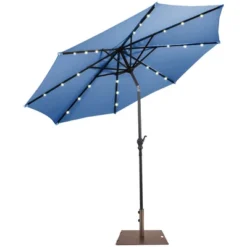 Costway 10ft Solar Lights Patio Umbrella Outdoor W/ 50 LBS Movable Umbrella Stand Red -Crosley Sales Store GUEST fb398007 c551 4771 a605 369fe302b0cc