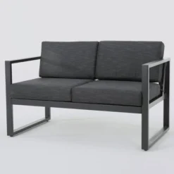 Navan 12pc Aluminum Sectional Sofa Seating Set Black/Dark Gray - Christopher Knight Home -Crosley Sales Store GUEST fbd48da7 2345 40e2 923b adf8894f59af