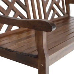 Outdoor Poplar Wood Loveseat Bench - Natural - Captiva Designs -Crosley Sales Store GUEST fded66fd 8b6a 4df4 a3aa 761d4c441dfc