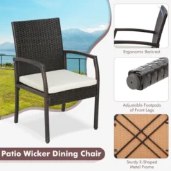 Costway 5PCS Patio Dining Set Cushion Armchairs Acacia Wood Table With Umbrella Hole 13 Costway 5PCS Patio Dining Set Cushion Armchairs Acacia Wood Table With Umbrella Hole -Crosley Sales Store GUEST fe6667ef 27b6 4431 bbcb 924cefd887b0